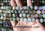 CAA2266 15.5 inches 10mm faceted round banded agate beads