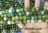 CAA2272 15.5 inches 8mm faceted round banded agate beads