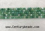 CAA2277 15.5 inches 4mm faceted round banded agate beads