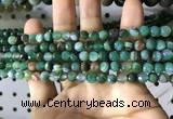 CAA2285 15.5 inches 4mm faceted round banded agate beads