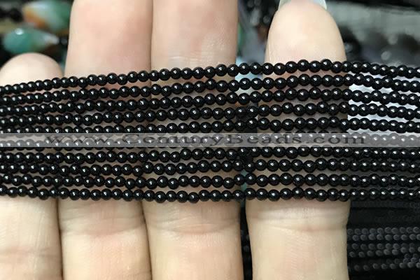 CAA2400 15.5 inches 2mm round black agate beads wholesale