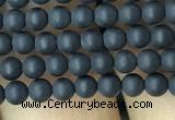 CAA2445 15.5 inches 2mm round matte black agate beads wholesale