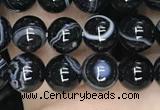 CAA2636 15.5 inches 6mm round banded black agate beads wholesale