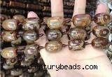 CAA2666 15.5 inches 14*21mm - 16*22mm drum tibetan agate dzi beads