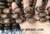 CAA2667 15.5 inches 14*21mm - 16*22mm drum tibetan agate dzi beads