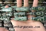 CAA2700 15.5 inches 14*38mm - 16*43mm teardrop tibetan agate dzi beads