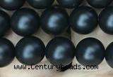 CAA2762 15.5 inches 6mm round matte black agate beads wholesale