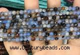 CAA2800 15 inches 4mm faceted round fire crackle agate beads wholesale