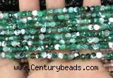 CAA2812 15 inches 4mm faceted round fire crackle agate beads wholesale