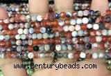 CAA2818 15 inches 4mm faceted round fire crackle agate beads wholesale