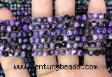 CAA2822 15 inches 4mm faceted round fire crackle agate beads wholesale