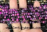 CAA2824 15 inches 4mm faceted round fire crackle agate beads wholesale