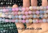 CAA2960 15 inches 8mm faceted round fire crackle agate beads wholesale