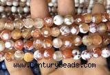 CAA2982 15 inches 8mm faceted round fire crackle agate beads wholesale