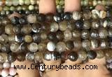 CAA2987 15 inches 8mm faceted round fire crackle agate beads wholesale