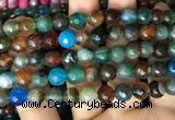 CAA3002 15 inches 8mm faceted round fire crackle agate beads wholesale