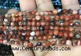 CAA3253 15 inches 4mm faceted round line agate beads wholesale