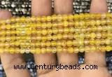 CAA3276 15 inches 4mm faceted round agate beads wholesale