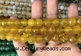 CAA3365 15 inches 10mm faceted round agate beads wholesale