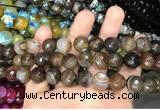 CAA3411 15 inches 12mm faceted round agate beads wholesale