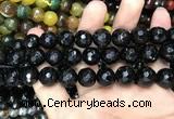 CAA3412 15 inches 12mm faceted round agate beads wholesale