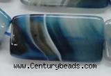 CAA344 15.5 inches 25*50mm rectangle blue line agate beads