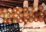 CAA3448 15 inches 16mm faceted round agate beads wholesale