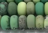 CAA3524 15.5 inches 6*10mm rondelle matte grass agate beads wholesale