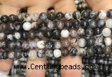 CAA3592 15.5 inches 6mm round black zebra agate beads wholesale