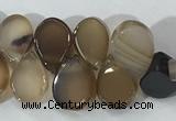 CAA3753 Top drilled 5*8mm flat teardrop line agate beads