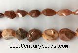 CAA3811 15.5 inches 15*20mm - 20*30mm faceted nuggets red agate beads