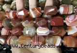 CAA3821 13*17mm - 18*22mm faceted nuggets line agate beads