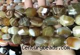 CAA3822 13*17mm - 18*22mm faceted nuggets line agate beads