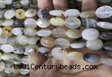 CAA3834 15.5 inches 10*14mm faceted oval montana agate beads
