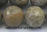 CAA3967 15.5 inches 18mm faceted round chrysanthemum agate beads