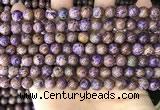 CAA4001 15.5 inches 6mm round purple crazy lace agate beads