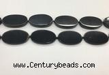 CAA4070 15.5 inches 30*50mm oval black agate gemstone beads