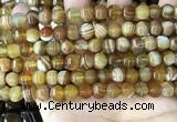 CAA4140 15.5 inches 8mm pumpkin line agate beads wholesale