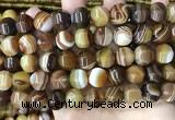 CAA4142 15.5 inches 12mm pumpkin line agate beads wholesale