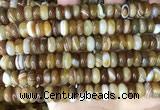 CAA4146 15.5 inches 5*10mm rondelle line agate beads wholesale