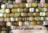 CAA4152 15.5 inches 10*14mm drum line agate beads wholesale