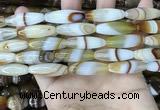 CAA4166 15.5 inches 10*30mm rice line agate beads wholesale