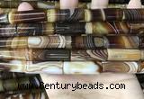 CAA4181 15.5 inches 10*30mm tube line agate beads wholesale