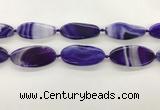 CAA4310 15.5 inches 25*50mm twisted oval line agate beads