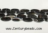 CAA4399 15.5 inches 16*30mm rectangle black banded agate beads