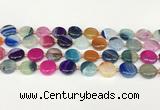 CAA4418 15.5 inches 14mm flat round agate druzy geode beads