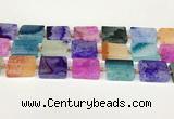 CAA4427 15.5 inches 15*20mm rectangle agate druzy geode beads