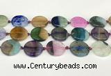 CAA4428 15.5 inches 25mm flat round agate druzy geode beads