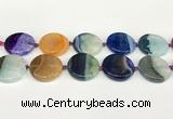 CAA4429 15.5 inches 30mm flat round agate druzy geode beads