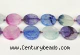 CAA4434 15.5 inches 30mm flat round agate druzy geode beads